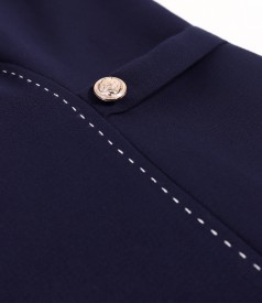 Flared office dress with short sleeves