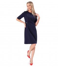 Flared office dress with short sleeves