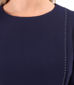 Flared office dress with short sleeves