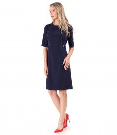Flared office dress with short sleeves