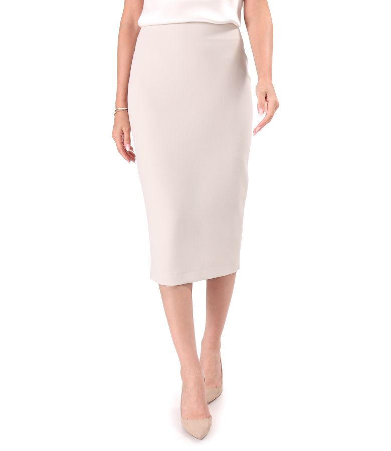 Midi tapered skirt in elastic fabric with viscose