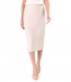 Midi tapered skirt in elastic fabric with viscose