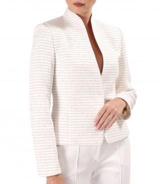Jacket with gold metallic thread