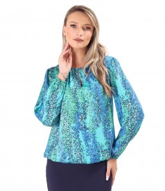 Printed viscose blouse
