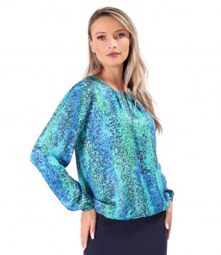 Printed viscose blouse