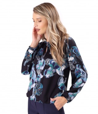 Printed viscose blouse