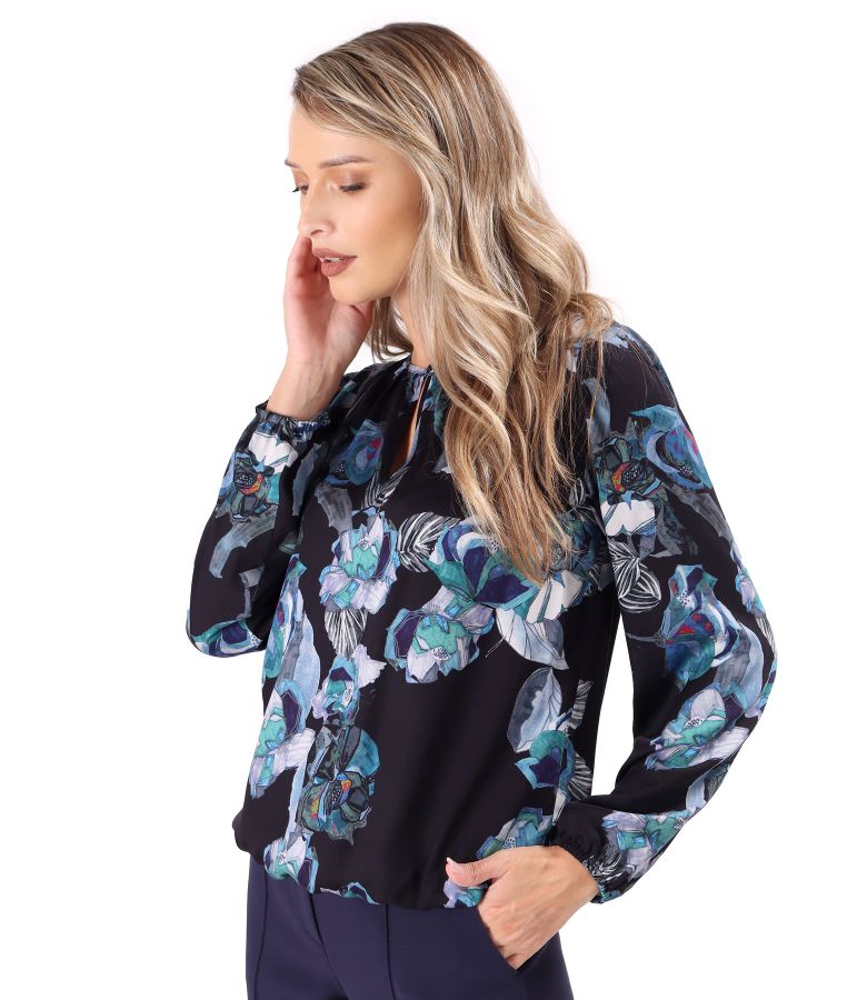 Printed viscose blouse