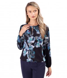 Printed viscose blouse