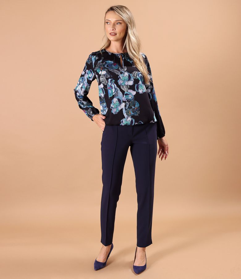 Printed viscose blouse