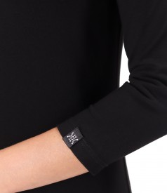 Midi dress in elastic viscose jersey