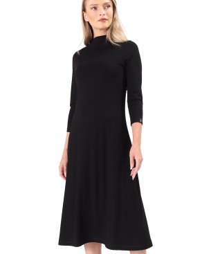 Midi dress in elastic viscose jersey