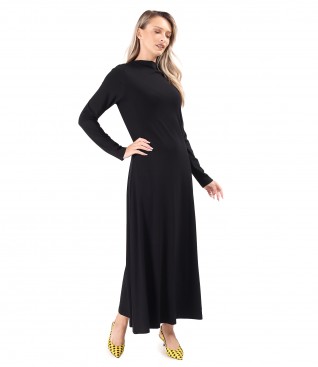 Long dress made of elastic jersey with viscose