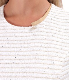 Elegant dress with gold metallic thread