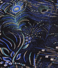 Elegant brocade jacket with metallic thread and floral motifs