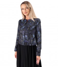 Elegant brocade jacket with metallic thread and floral motifs