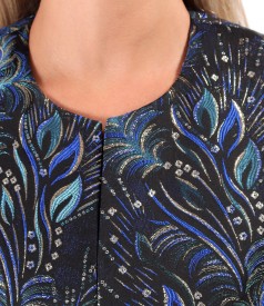 Elegant brocade jacket with metallic thread and floral motifs