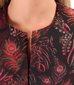 Elegant brocade jacket with metallic thread and floral motifs