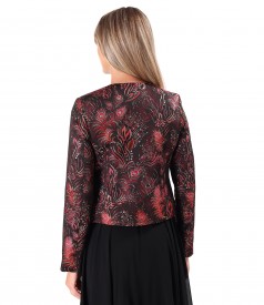 Elegant brocade jacket with metallic thread and floral motifs