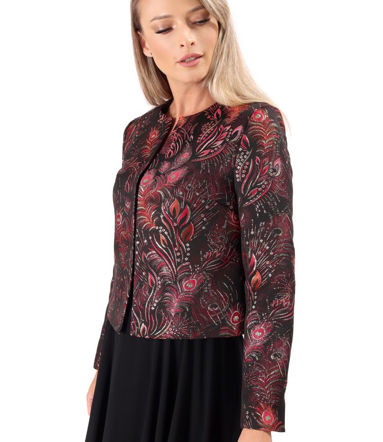 Elegant brocade jacket with metallic thread and floral motifs