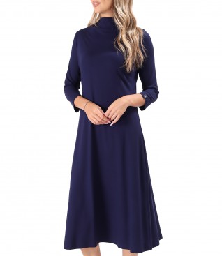 Midi dress in elastic viscose jersey