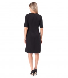 Flared office dress with short sleeves