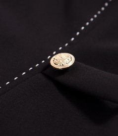 Flared office dress with short sleeves