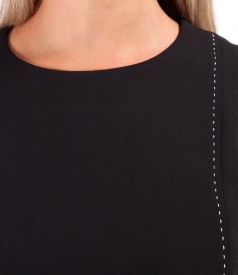Flared office dress with short sleeves