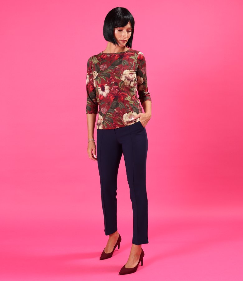 Slim tapered trousers in stretch fabric