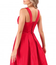 Flared taffeta dress with corset and straps
