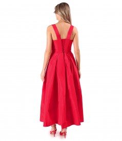 Flared taffeta dress with corset and straps