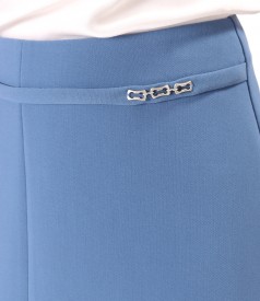 Short flared skirt made of elastic fabric with viscose