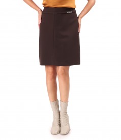 Short flared skirt made of elastic fabric with viscose