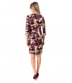 Dress made of thick elastic jersey with a V-neckline