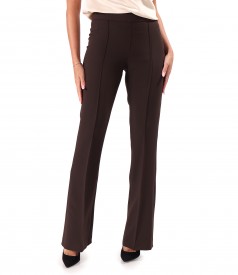 Flared pants made of elastic fabric with viscose