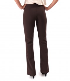 Flared pants made of elastic fabric with viscose