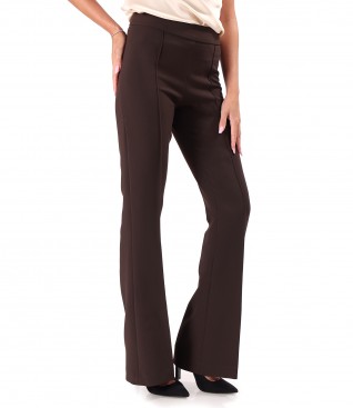 Flared pants made of elastic fabric with viscose