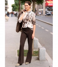 Flared pants made of elastic fabric with viscose