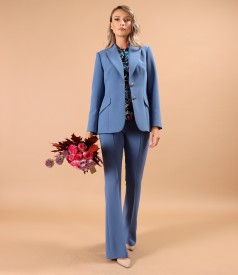 Flared pants made of elastic fabric with viscose