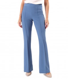 Flared pants made of elastic fabric with viscose