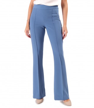 Flared pants made of elastic fabric with viscose