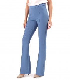 Flared pants made of elastic fabric with viscose