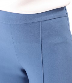 Flared pants made of elastic fabric with viscose