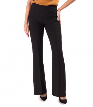 Flared pants made of elastic fabric with viscose