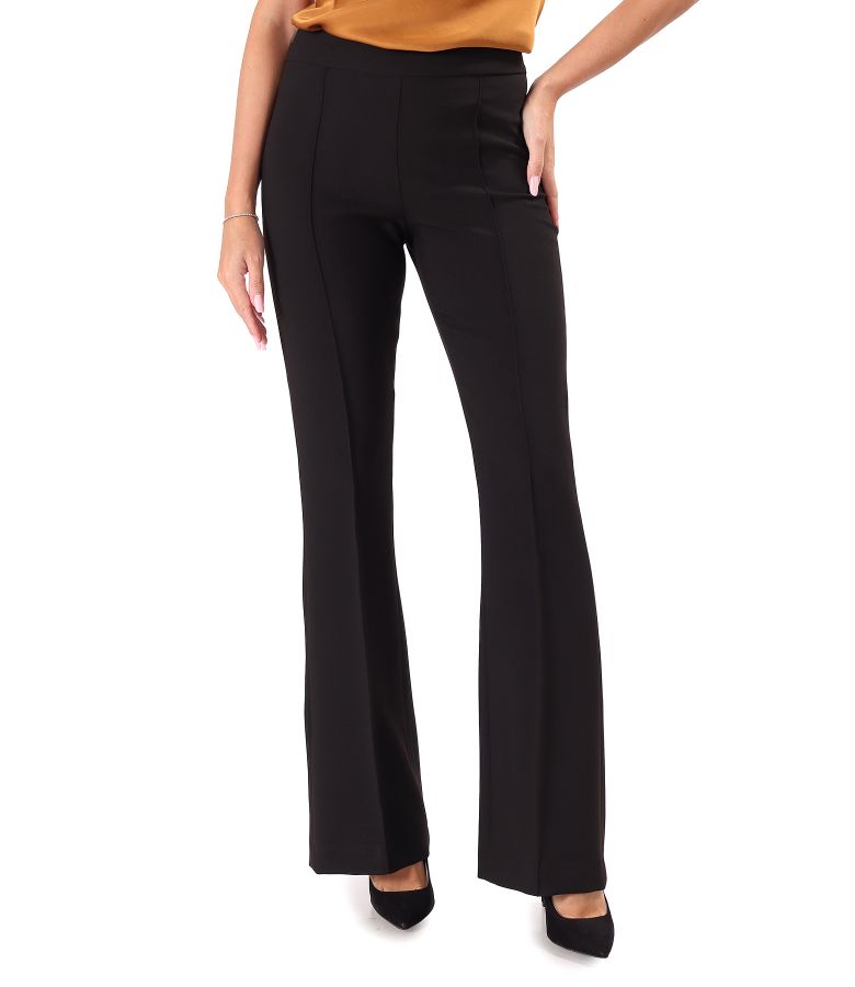Flared pants made of elastic fabric with viscose