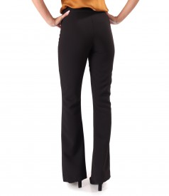 Flared pants made of elastic fabric with viscose