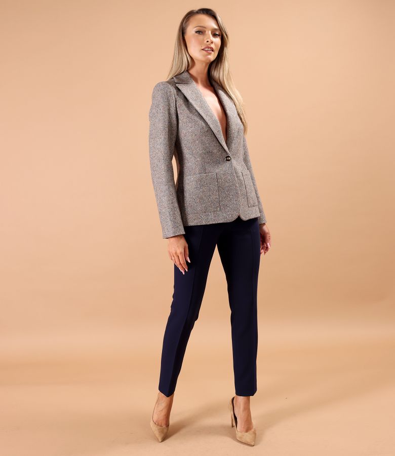 Office jacket made of wool fabric