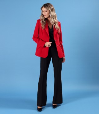 Womens office suit with jacket and flared pants