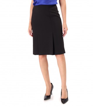 Flared skirt with front pleats