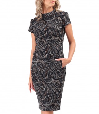 Elegant dress made of elastic brocade