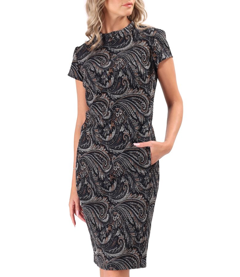 Elegant dress made of elastic brocade